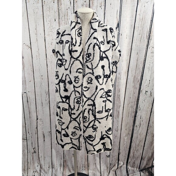 InWear‎ TessaIw Scarf Alpaca & Wool RWS Faces Design Wrap Shawl 17"x86" SOFT EUC - Picture 3 of 6